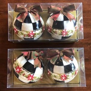 MacKenzie-Childs poinsettia large ball ornaments